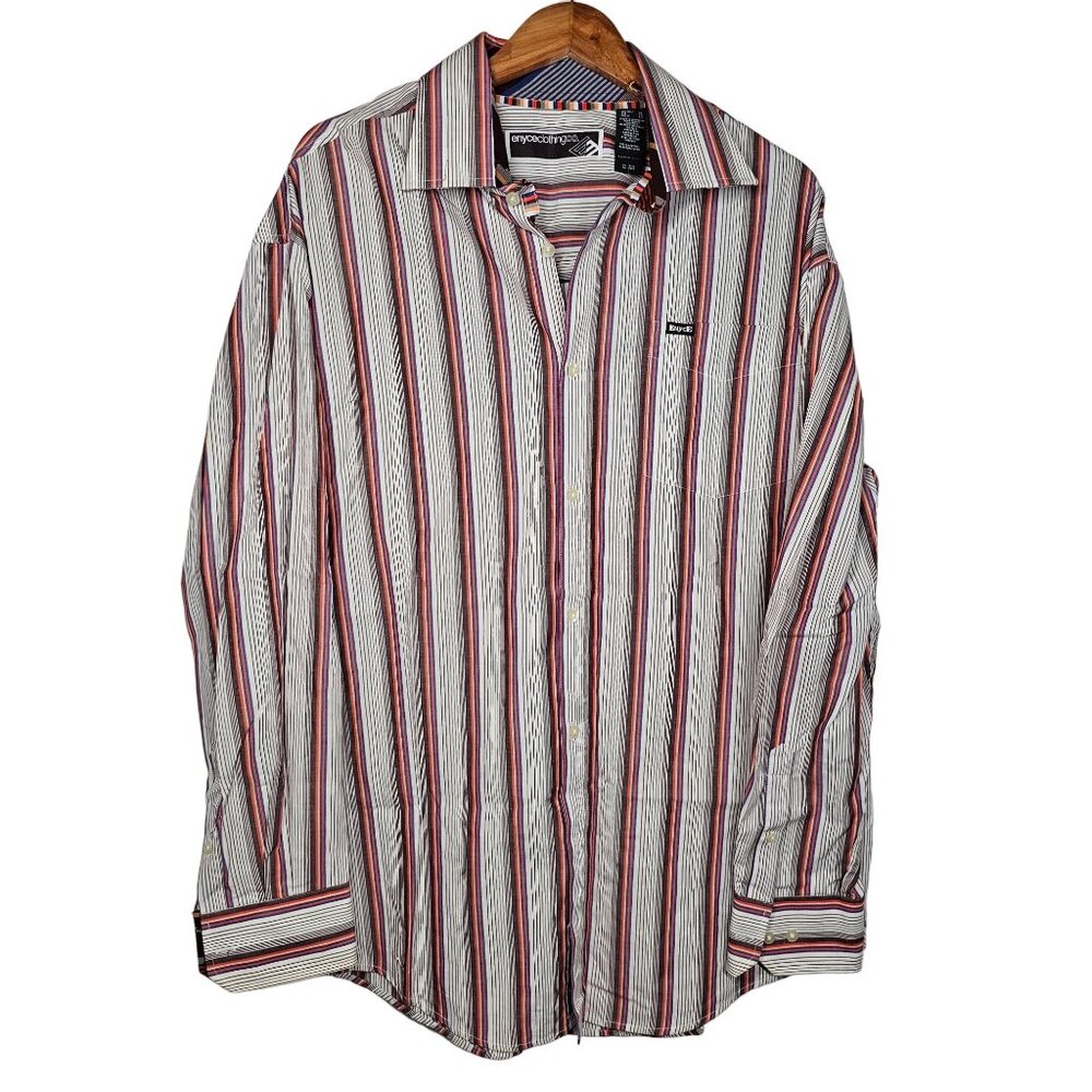 Y2K Men's Striped‎ Button Down Shirt by Enyce Clothing Co. NWT Size XL